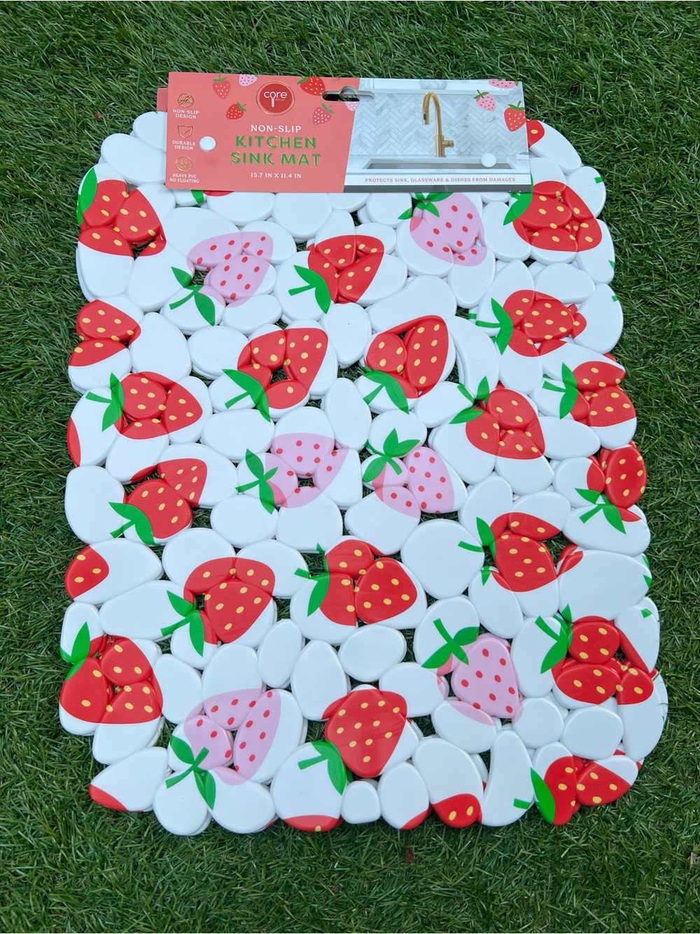 Strawberry Sink Mat Set 2pcs - Picture 2 of 2